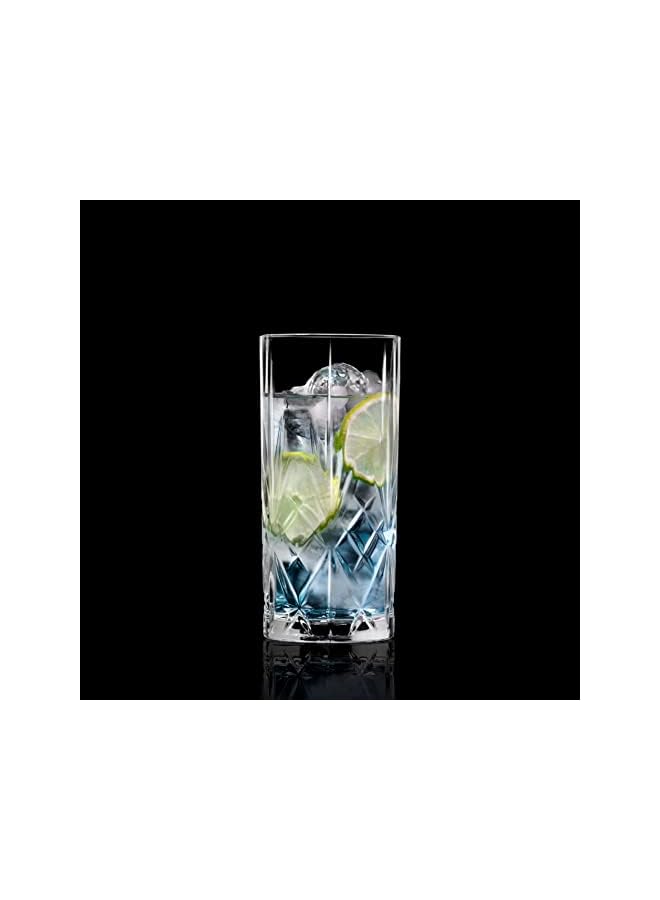 25766020006 Melodia Crystal Hi-Ball Cocktail Water Tumblers Glasses, 350 ml, Set of 6