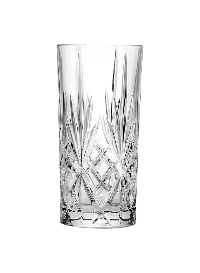 25766020006 Melodia Crystal Hi-Ball Cocktail Water Tumblers Glasses, 350 ml, Set of 6