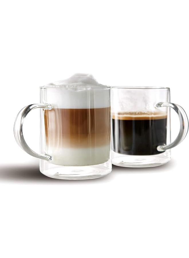 Art Double Walled Insulated Drinking Mug Set With Handle 2-Pieces, 350 ml Capacity