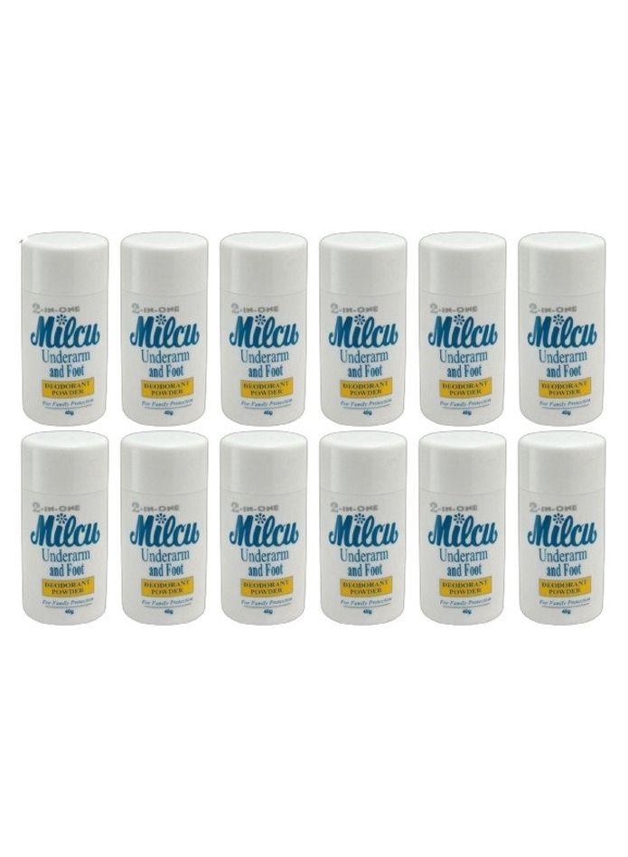 12 Pieces Milcu Underarm & Foot Deodorant Powder 40g