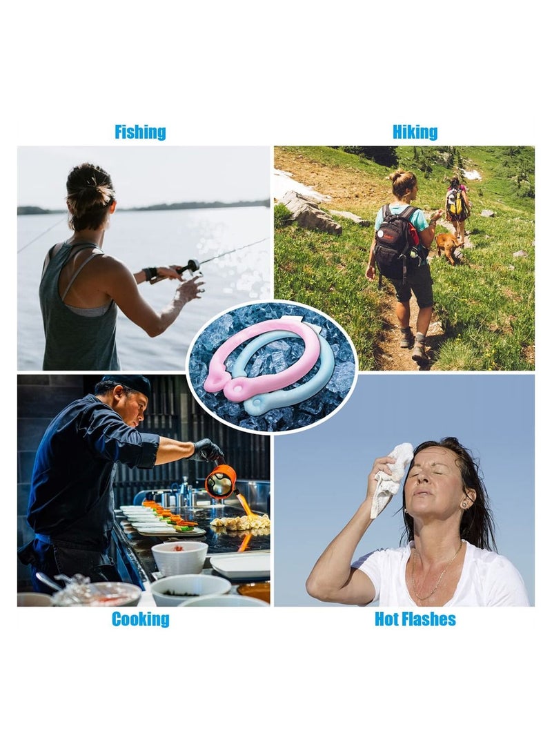 Neck Cooling Tube, Wearable Cooling Neck Wraps, Relief for Hot Flashes and Summer Heat, Ice Cooling Neck Tube for Outdoor Indoor Hot Flashes, Reusable Neck Cooler (Blue)