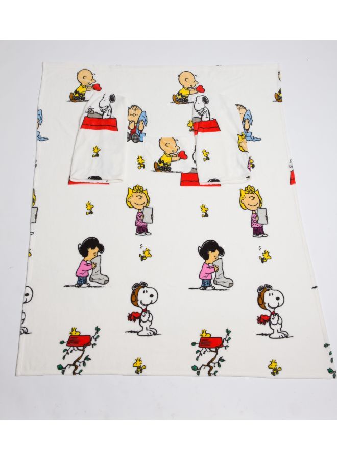 Polyester Blanket With Sleeves and a Pocket - Peanuts Print 140x180cm