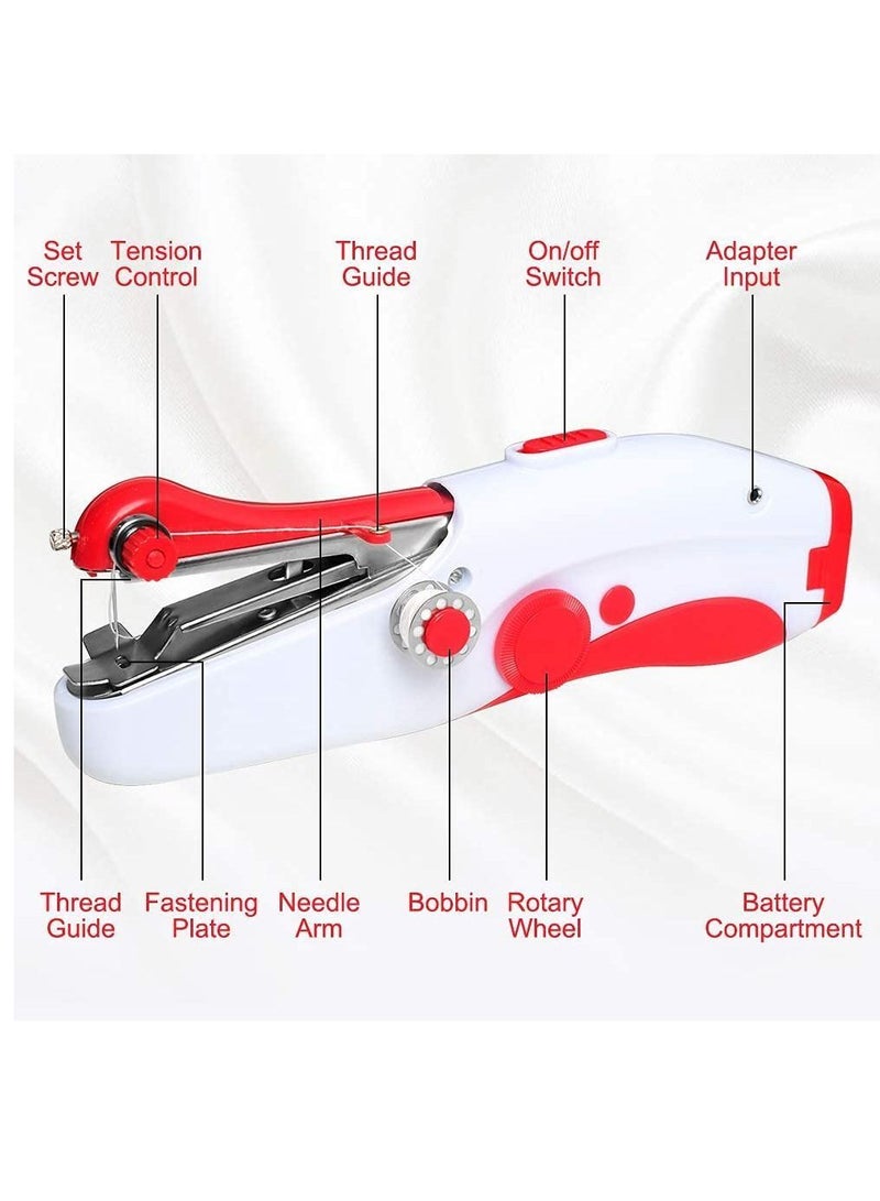 Handheld Sewing Machine, Hand Tool with Kit Mini Portable Machine Home Quick Repair and Craft Essentials Easy to Use Fast Suitable for Clothes Curtain Sheets