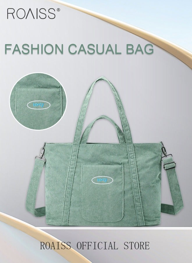 Women's Canvas Bag Large Capacity One Shoulder Messenger Tote Bag Casual Solid Color Versatile Work Commuting