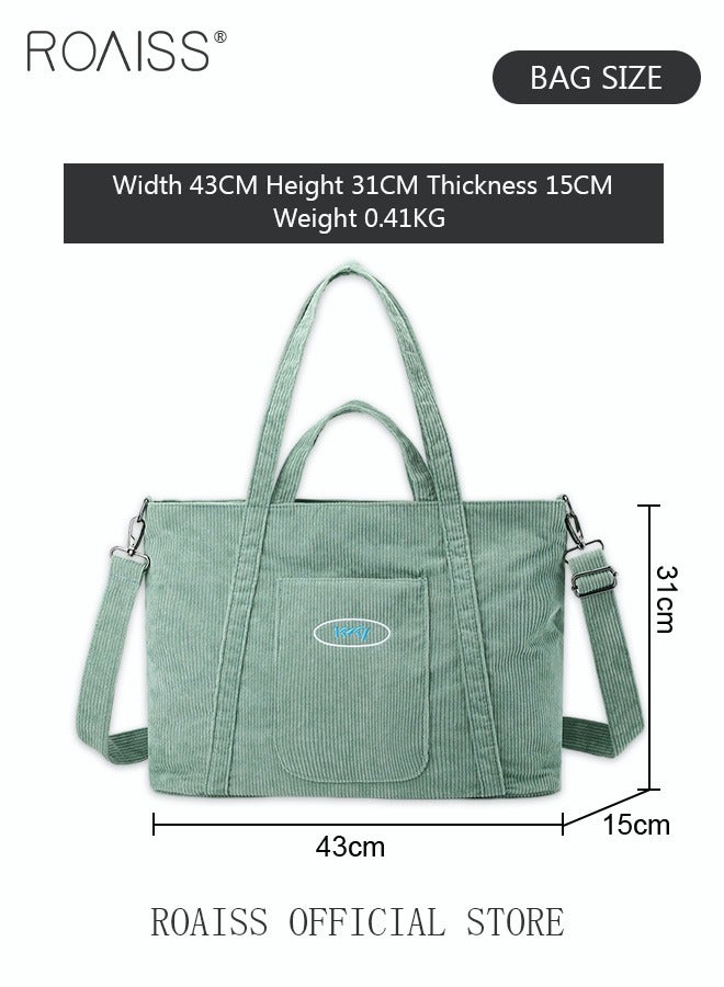 Women's Canvas Bag Large Capacity One Shoulder Messenger Tote Bag Casual Solid Color Versatile Work Commuting