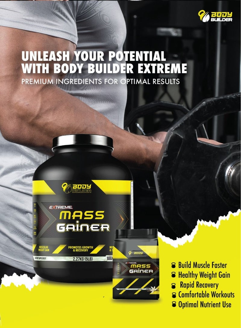 Body Builder Extreme Mass Gainer Weight Gainer Vanilla Flavor 10 Lb