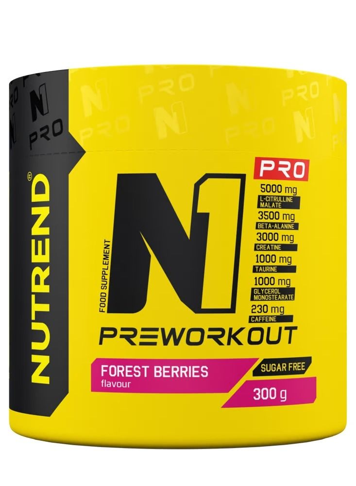 N1 Pro Pre Workout Sugar Free 300 Grams, Forest Berries