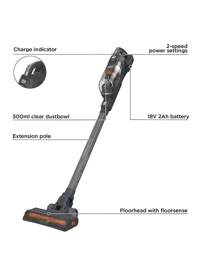 Cordless Stick Vacuum Cleaner With 2-In-1 Function And Litium Ion Power Series Battery Charge Indicator 500 ml 150 W BHFEA520J-GB Grey/Orange