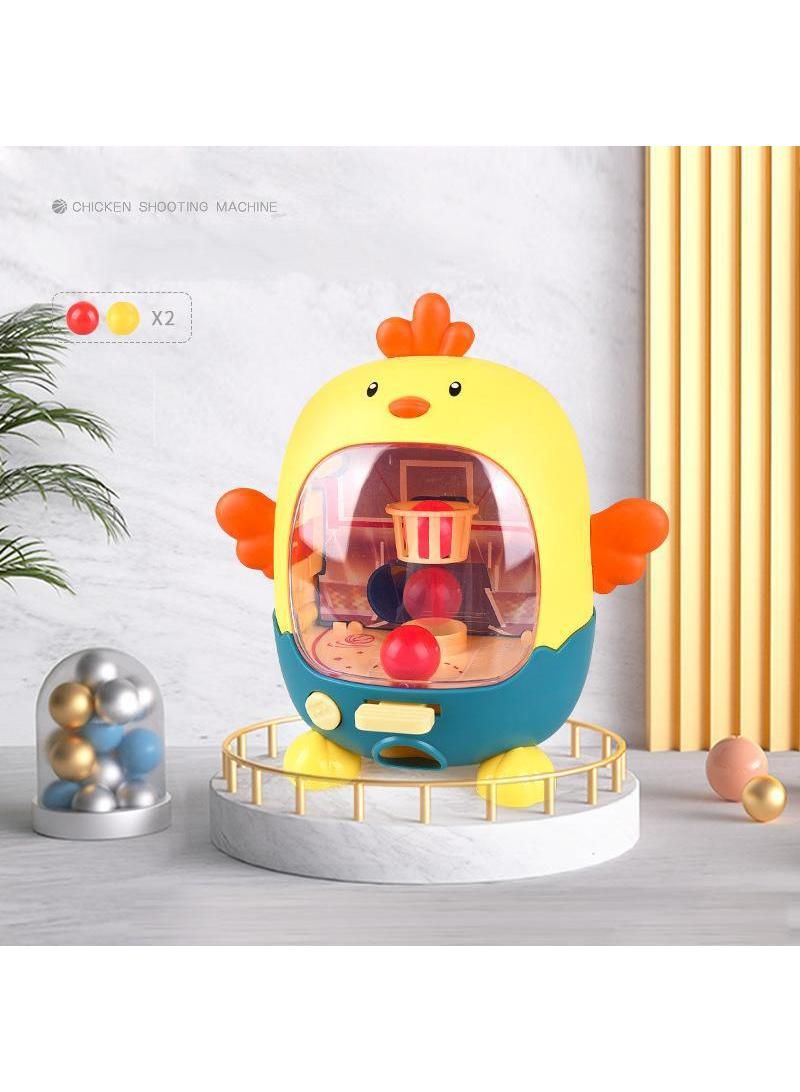 Children's desktop game Mini shooting machine Chicken football machine Parent child interactive puzzle toy yellow
