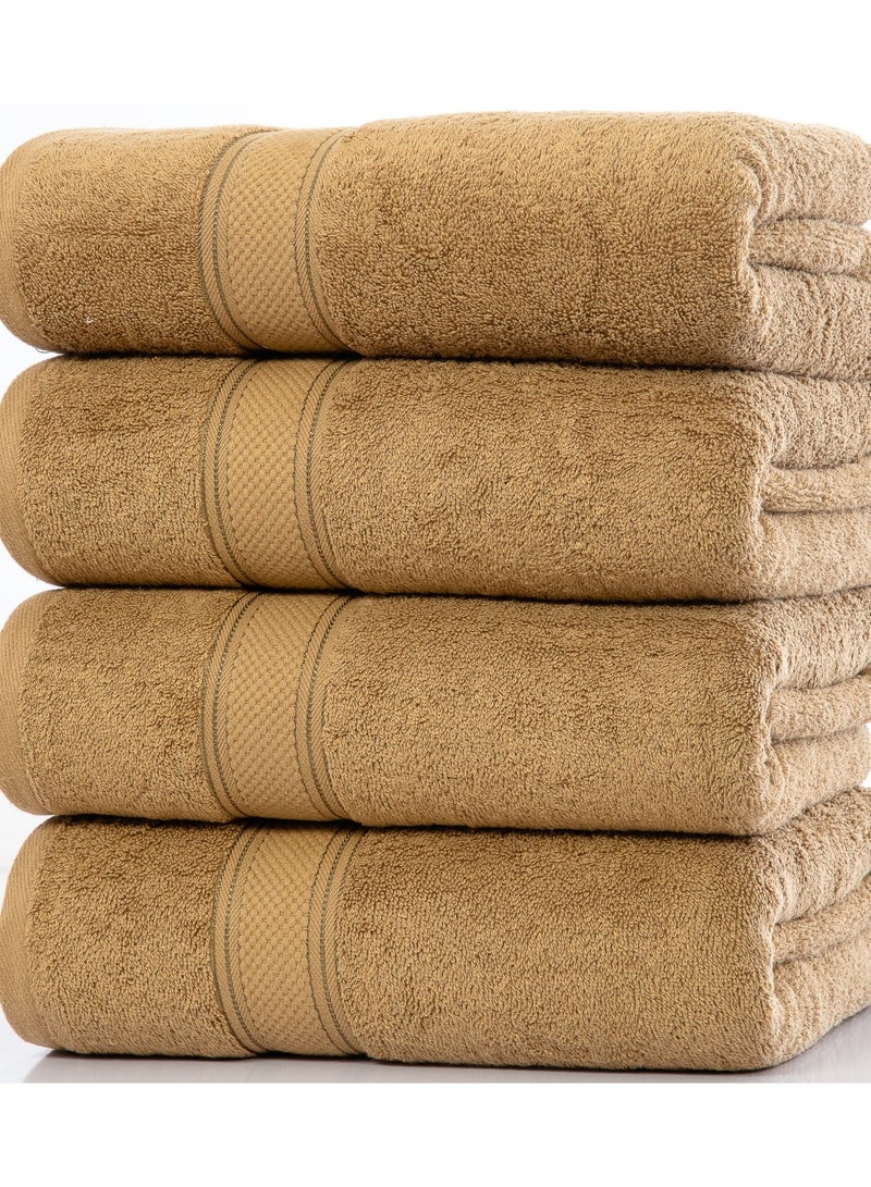 Bliss Casa Cove Cotton Bath Towels 4 Pack 70 x 140 CM 500 GSM Cotton Bath Towel Set for Home Hotels Pool And Beach