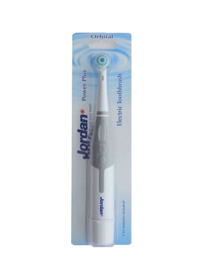 Power Plus Battery Toothbrush White/Grey/Green 8cm