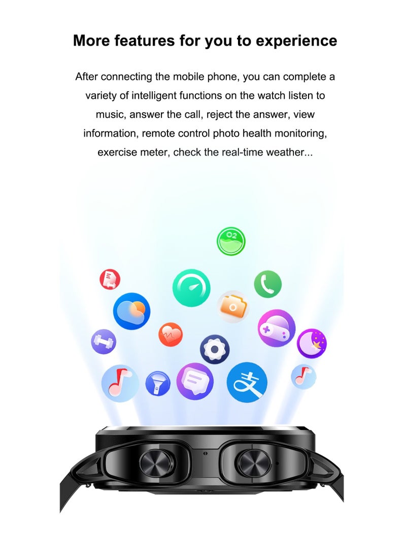 GT66 Smart Watch with TWS Earphones NFC Music Control 1.39 HD Screen Bluetooth Call Healthy Monitoring 100+ Sports Modes