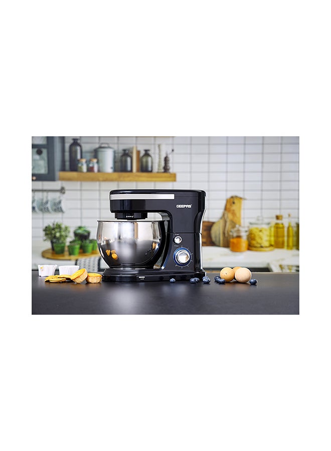 2 in 1 Electric Hand & Stand Mixer | 5L Stainless Steel Mixing Bowl for Bread & Dough | 6 Speed Control, Eject Button, Turbo Function | A Pair of Beaters & Dough Hooks 5 L 1000 W GSM43038UK Black