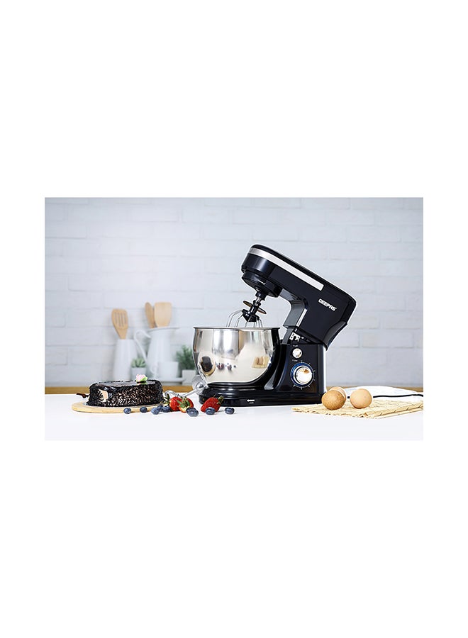 2 in 1 Electric Hand & Stand Mixer | 5L Stainless Steel Mixing Bowl for Bread & Dough | 6 Speed Control, Eject Button, Turbo Function | A Pair of Beaters & Dough Hooks 5 L 1000 W GSM43038UK Black