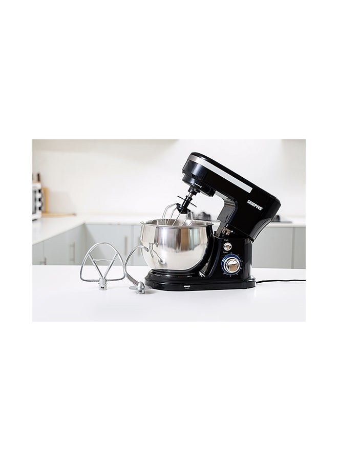 2 in 1 Electric Hand & Stand Mixer | 5L Stainless Steel Mixing Bowl for Bread & Dough | 6 Speed Control, Eject Button, Turbo Function | A Pair of Beaters & Dough Hooks 5 L 1000 W GSM43038UK Black