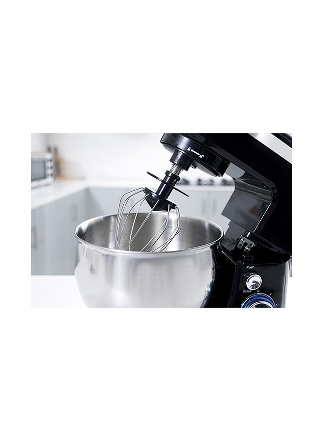 2 in 1 Electric Hand & Stand Mixer | 5L Stainless Steel Mixing Bowl for Bread & Dough | 6 Speed Control, Eject Button, Turbo Function | A Pair of Beaters & Dough Hooks 5 L 1000 W GSM43038UK Black