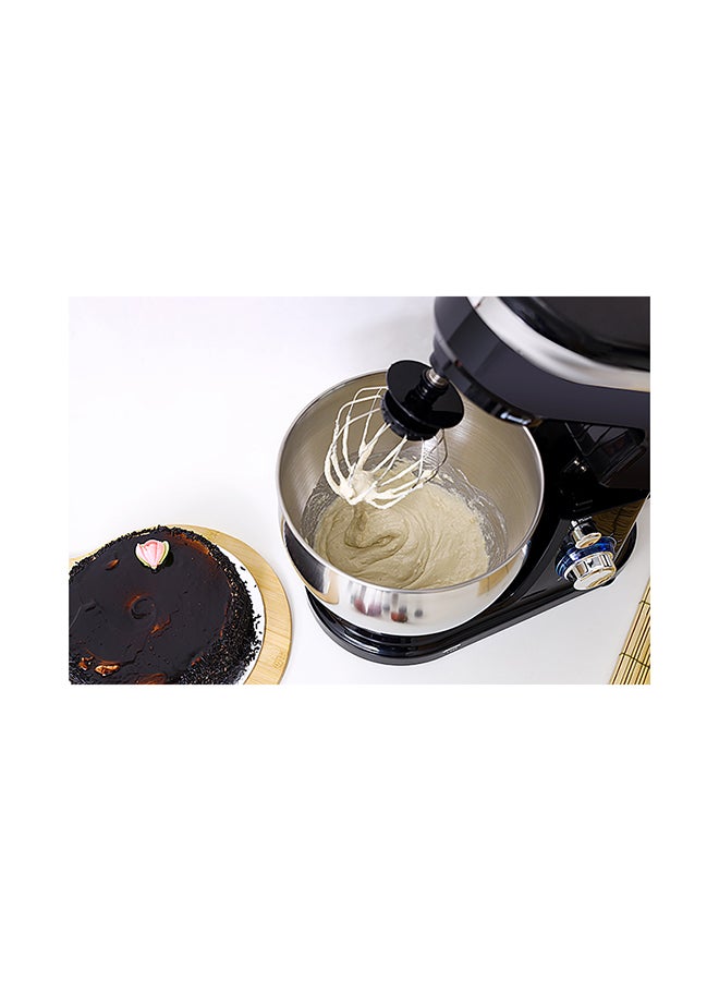 2 in 1 Electric Hand & Stand Mixer | 5L Stainless Steel Mixing Bowl for Bread & Dough | 6 Speed Control, Eject Button, Turbo Function | A Pair of Beaters & Dough Hooks 5 L 1000 W GSM43038UK Black
