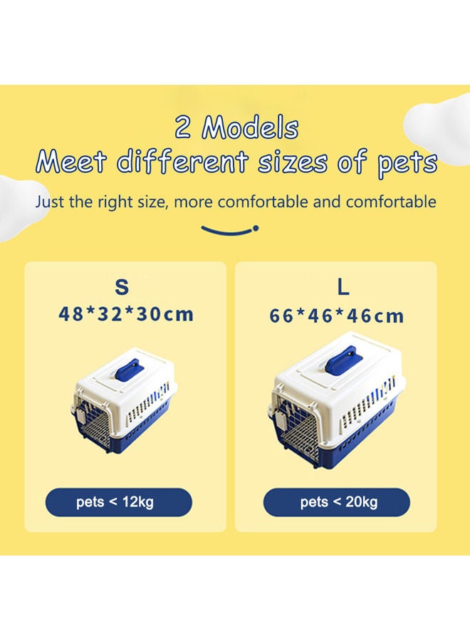 Two-Door Pet Carrier,Hard-Sided Dog Carrier,Breathable and Safe,Easy Assembly,Cat Carriers for Small Medium Large Rabbits Cats and Dogs (Deep Blue)