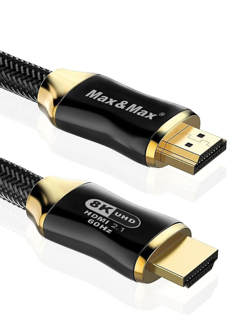 HDMI to HDMI Cable 3 Meter 8K GOLD PLATED ,8k Resolution,48 GBPS Transfer, Dynamic HDR,eARC Compatible with MacBook Pro, Switch, PS5, PS4, Steam Deck, Xbox, HDTV, DVD, Projector - Black