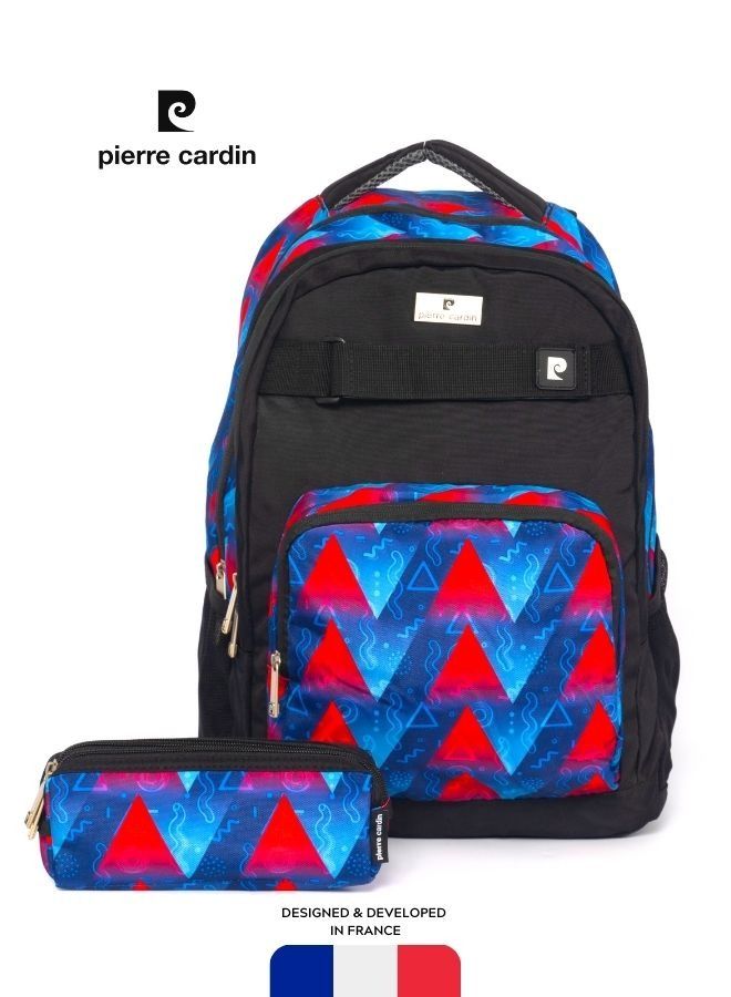 school Bag Set Backpack with pencil case  Blue & Red Arrow Design(36x49x20CM)