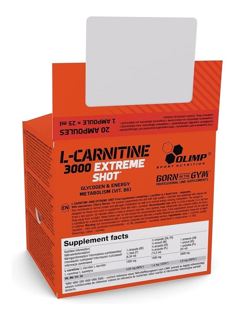 Olimp L-Carnitine 3000 Extreme Shot Cherry 20 x 25ml