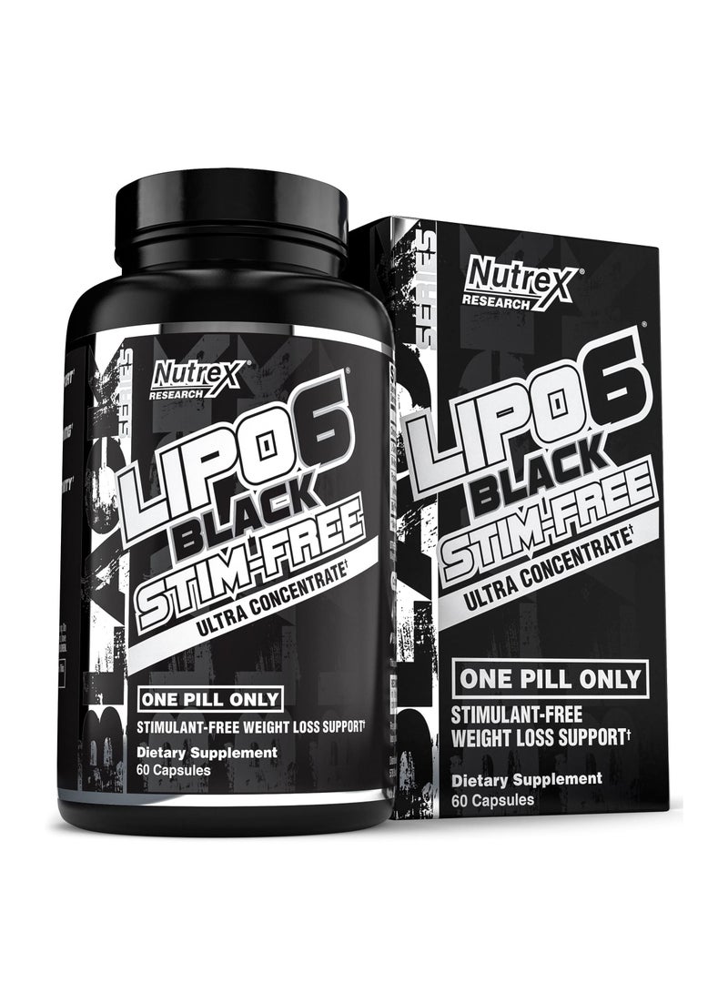 Nutrex Lipo 6 Black Stim Free, Ultra Concentrate 60 Capsules