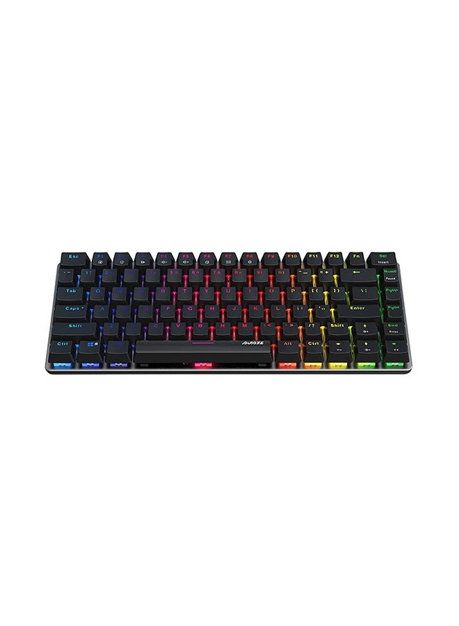 AK33 Mechanical keyboard 82 Keys USB Wired Gaming Keyboard with Backligh for Tablet Desktop Computer (RGB Backlit Blue Switch, RGB) Black