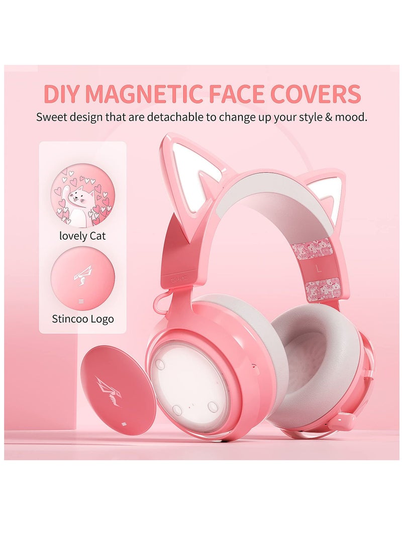 Gaming Headphone with Mic 3.5mm Wired Headphones with Retractable Mic Noise Cancelling