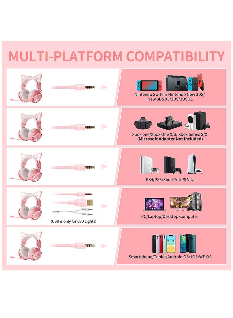 Gaming Headphone with Mic 3.5mm Wired Headphones with Retractable Mic Noise Cancelling