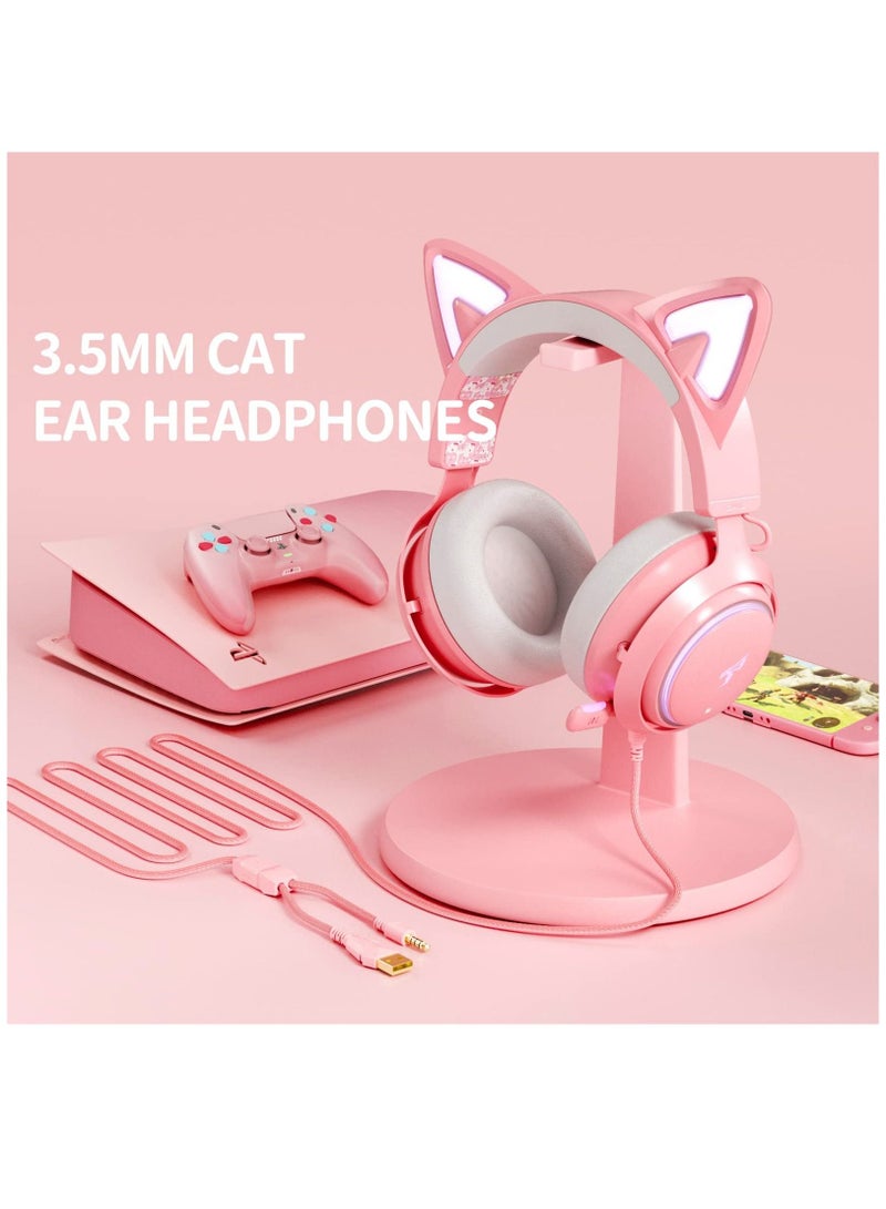 Gaming Headphone with Mic 3.5mm Wired Headphones with Retractable Mic Noise Cancelling