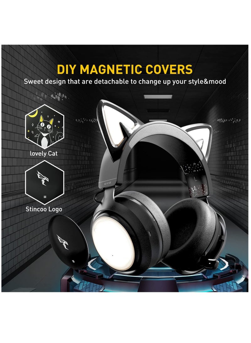 Gaming Headphone with Mic 3.5mm Wired Headphones with Retractable Mic Noise Cancelling