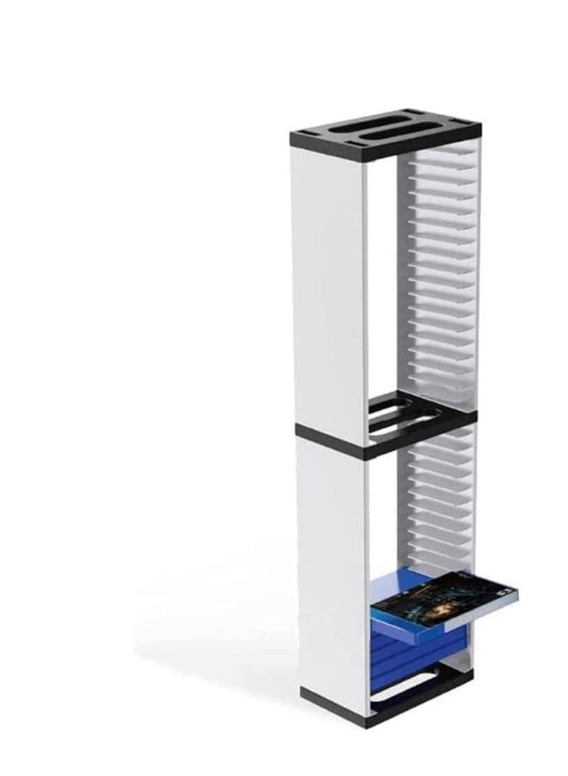 ATD Cd Shelf, Game Storage Tower Holder, 36 Tier Shelving, Game Disk Rack and Controller Organizer Compatible for Ps5, Ps4, for Home, Office