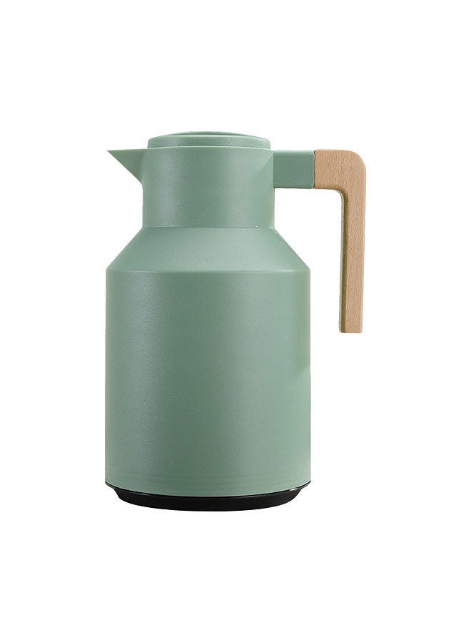 1L Thermal Coffee Carafe Double Walled Thermal Carafe Thermos Pot With Wood Handle Water Kettle Insulated Flask Tea Carafe Keeping Hot Cold
