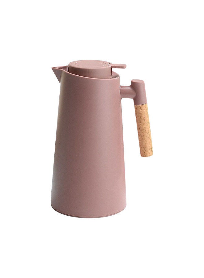1L Thermal Coffee Carafe Double Walled Vacuum Coffee Pot Thermal Carafe Thermos Pot With Wood Handle Water Kettle Insulated Flask Tea Carafe Keeping Hot Cold