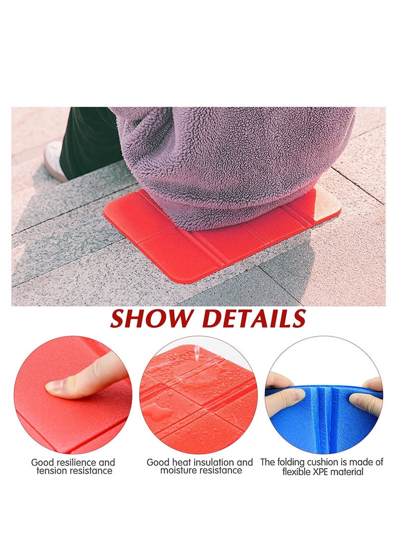 Foldable Camping Mat Portable Waterproof Light Weight Hiking Seat Pad Insulated Foam Cushion Mat for Outdoor Stadium Seats Walkers Hiking Camping Park Picnic Playground 2PCS