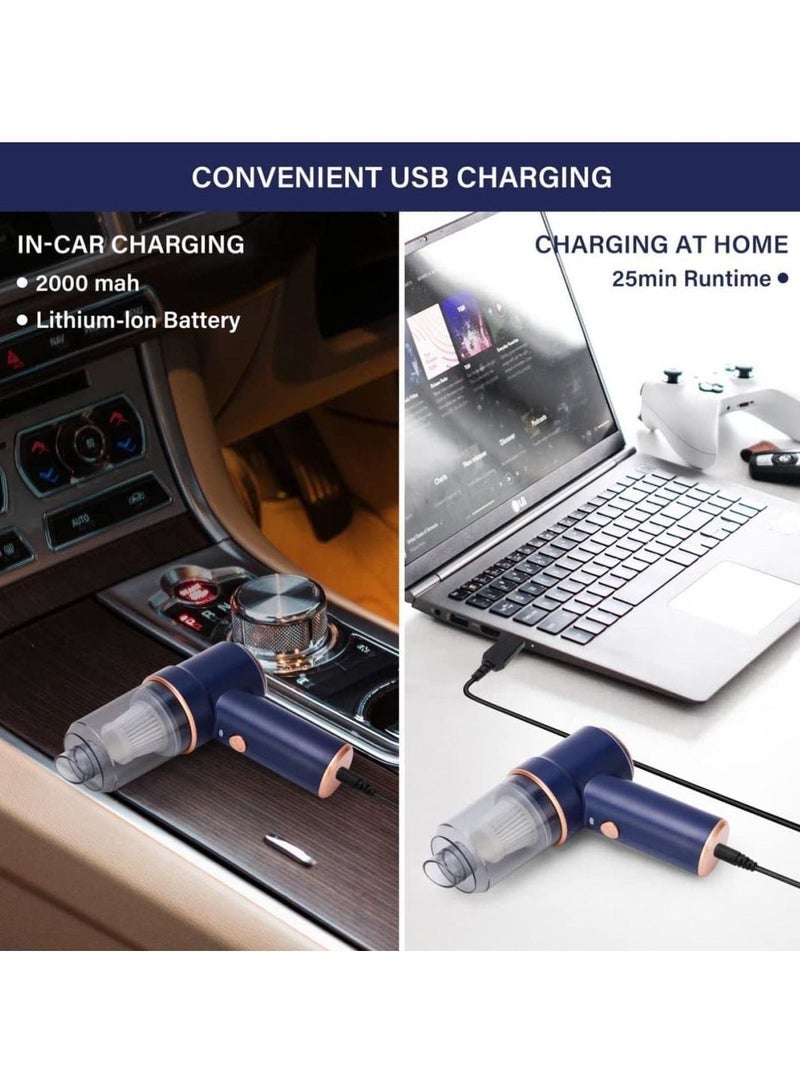 Car Vacuum Cleaner Cordless, Portable Handheld Vacuum Air Duster, 9000PA/120W Powerful Suction, Suck And Blow 2 In 1, With LED Light For Car/Home/Office/Pet, USB Rechargeable