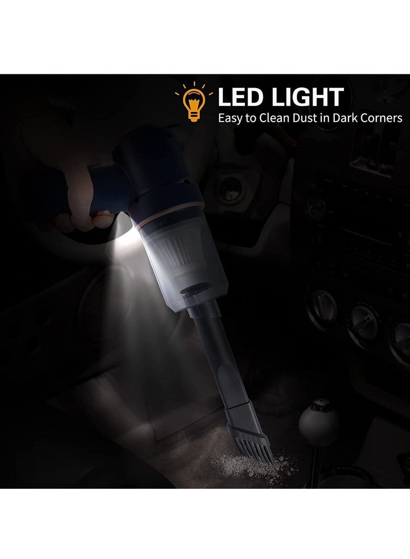 Car Vacuum Cleaner Cordless, Portable Handheld Vacuum Air Duster, 9000PA/120W Powerful Suction, Suck And Blow 2 In 1, With LED Light For Car/Home/Office/Pet, USB Rechargeable