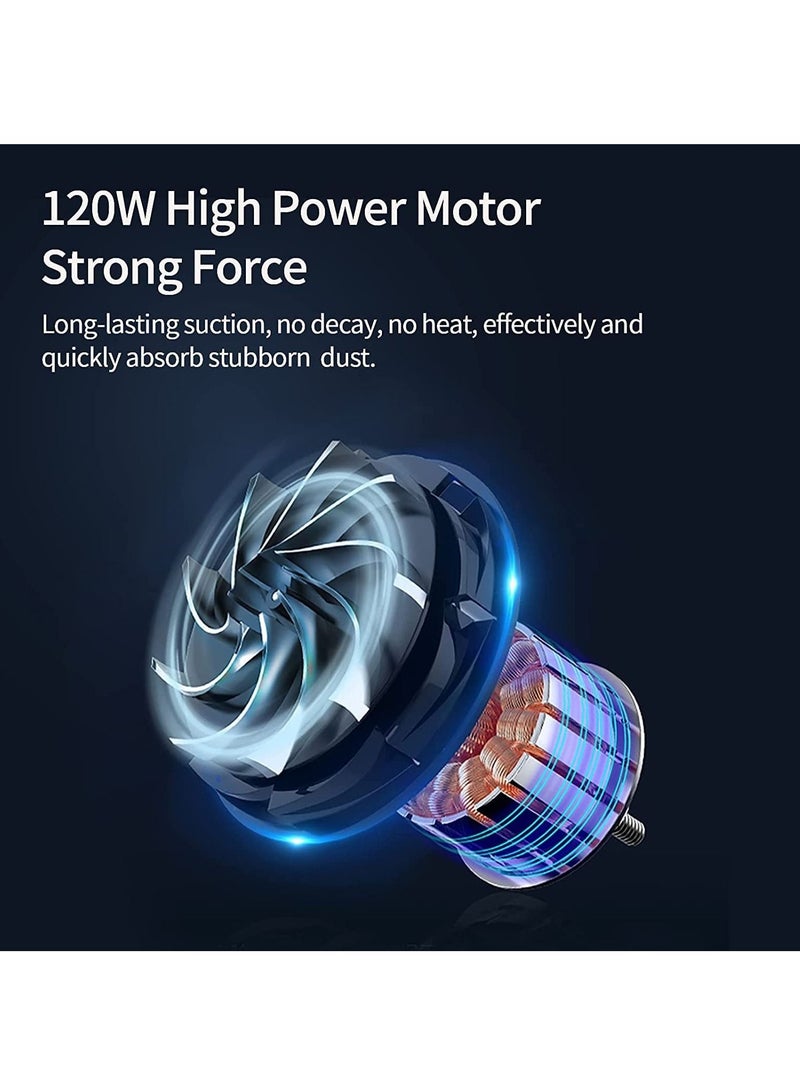 Car Vacuum Cleaner Cordless, Portable Handheld Vacuum Air Duster, 9000PA/120W Powerful Suction, Suck And Blow 2 In 1, With LED Light For Car/Home/Office/Pet, USB Rechargeable