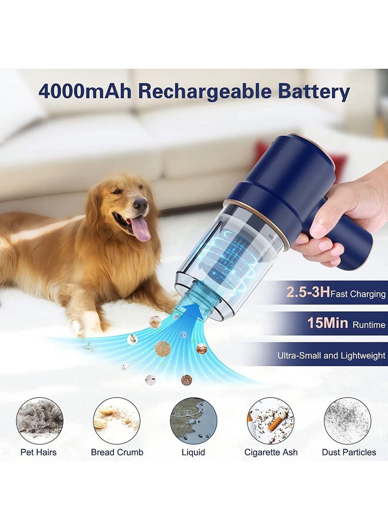 Car Vacuum Cleaner Cordless, Portable Handheld Vacuum Air Duster, 9000PA/120W Powerful Suction, Suck And Blow 2 In 1, With LED Light For Car/Home/Office/Pet, USB Rechargeable