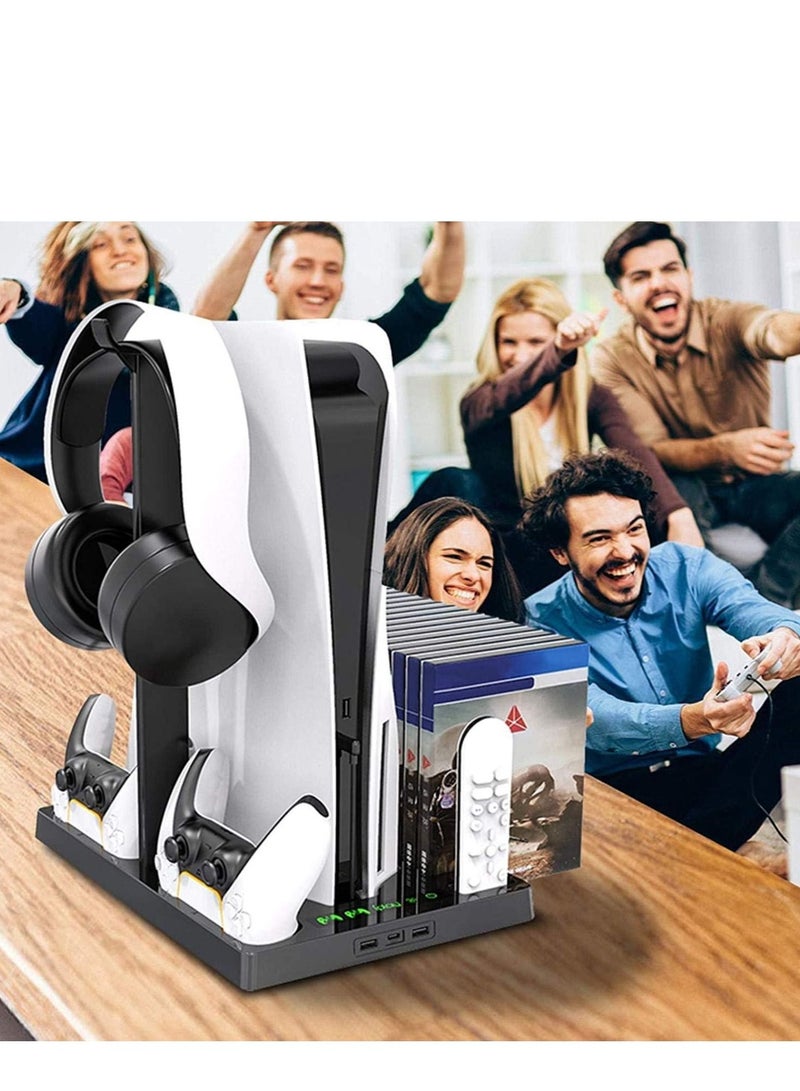 COOLBABY Vertical Stand with Cooling Fan for PS5 Console and PS5 Digital Edition PS5 Dualsense Charging Station