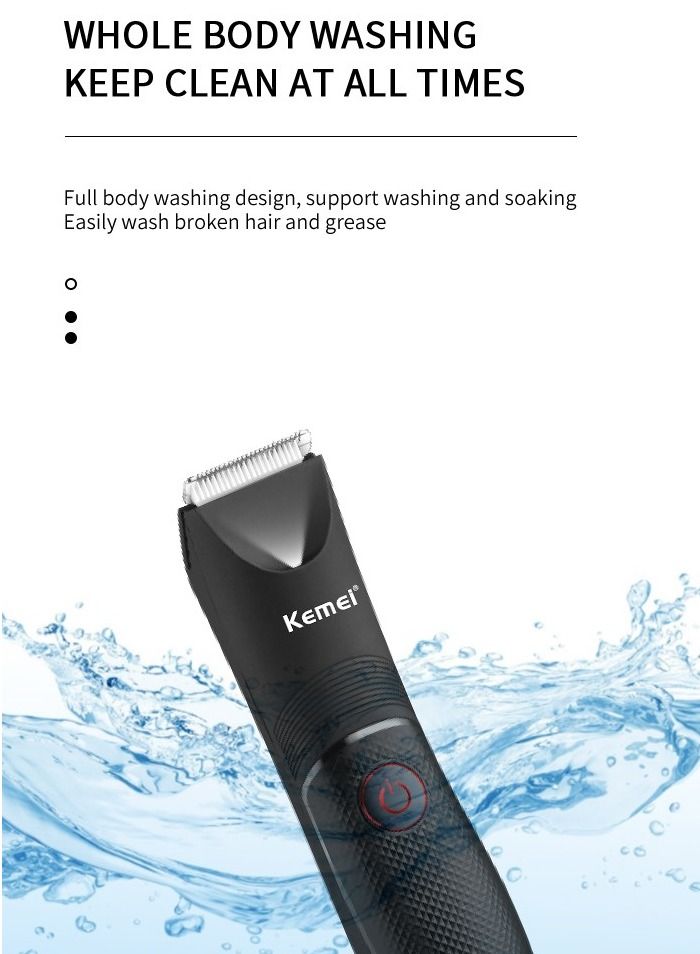 Body Hair Trimmer Shaver for Men Electric Body Groomer Professional Hair Trimmer Replaceable Ceramic Blade IPX7 Waterproof Wet/Dry Lightweight