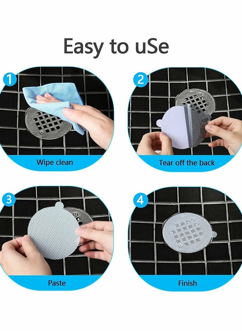 Drain Hair Catcher 50PCS Disposable Shower Drain Hair Catcher Mesh Stickers Shower Drain Hair Trap Tub Drain Hair Catcher Strainer Large Hole 50pcs