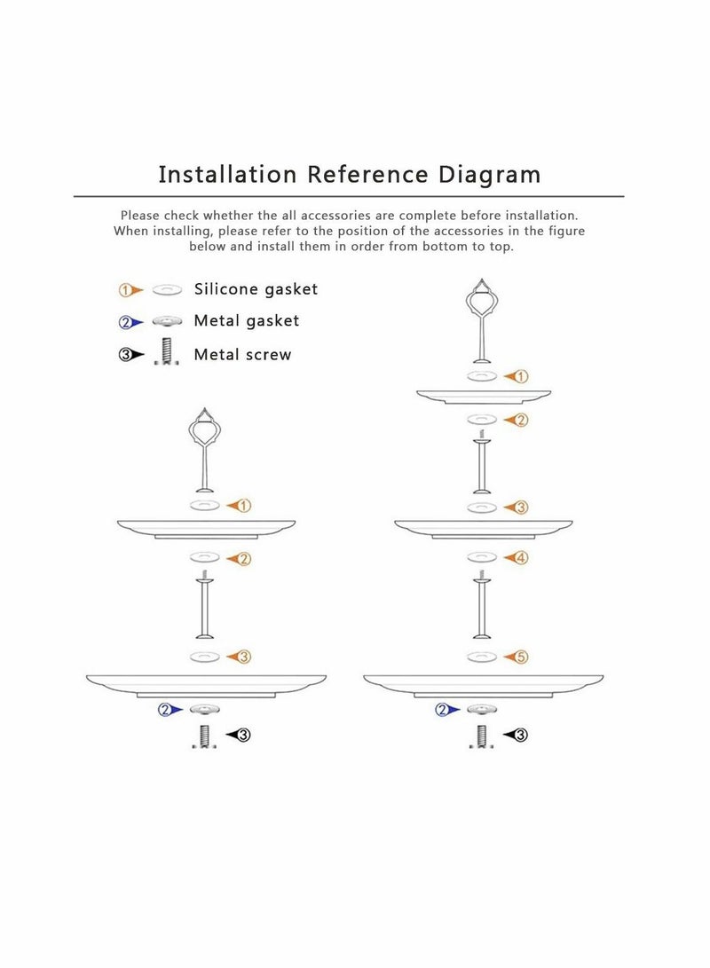 KASTWAVE 5 Sets 3 Tier Cupcake Stand Hardware Handles, Vintage Tray Stand Center Holder Fitting with Screws and Flat Washers for Party Wedding Display Stand (Leaf Golden)