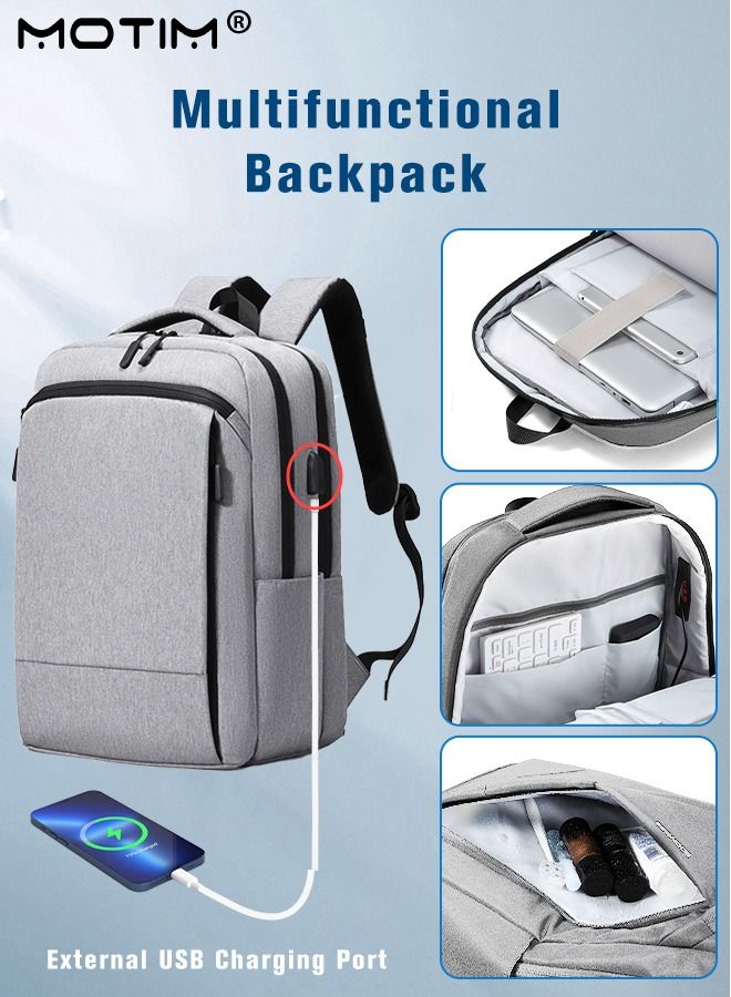 Travel Laptop Backpack Business Anti Theft Slim Durable Laptop Backpack with USB Charging Port Water Resistant Computer Bag with Independent Computer Compartment for Men & Women Fits 15.6 Inch Laptop