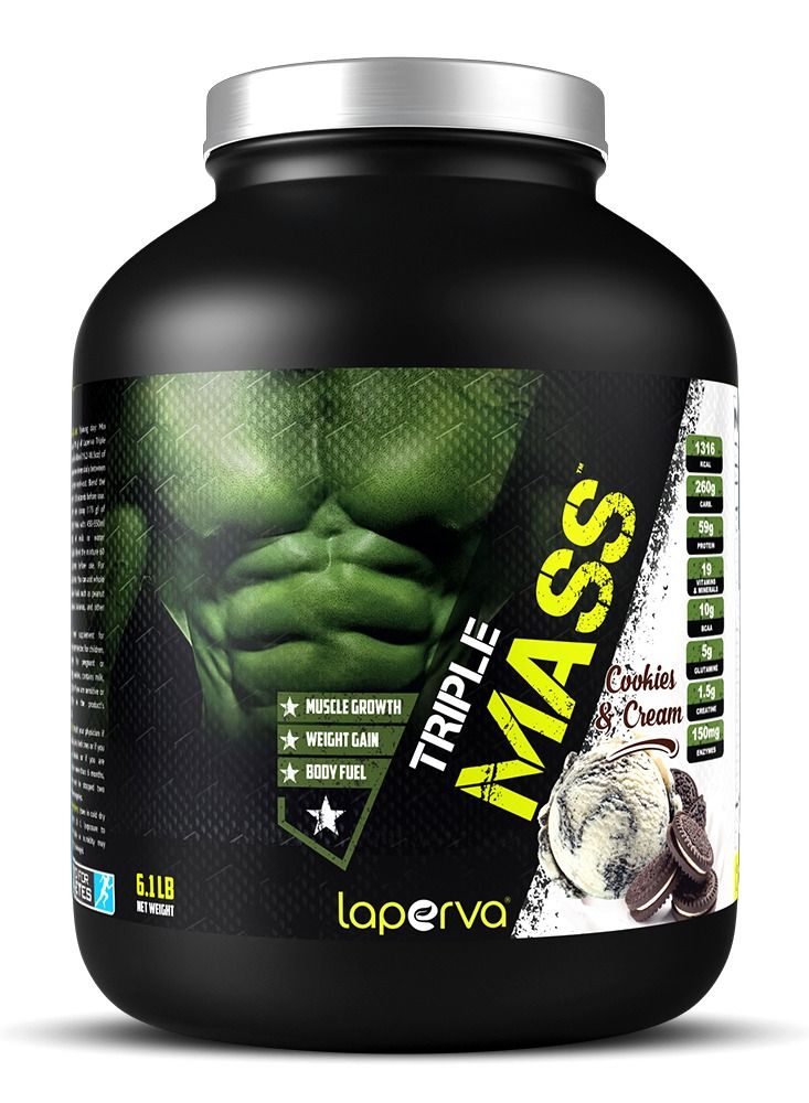 Laperva Triple Mass Gainer Post Workout Cookies and Cream 6.1 LB