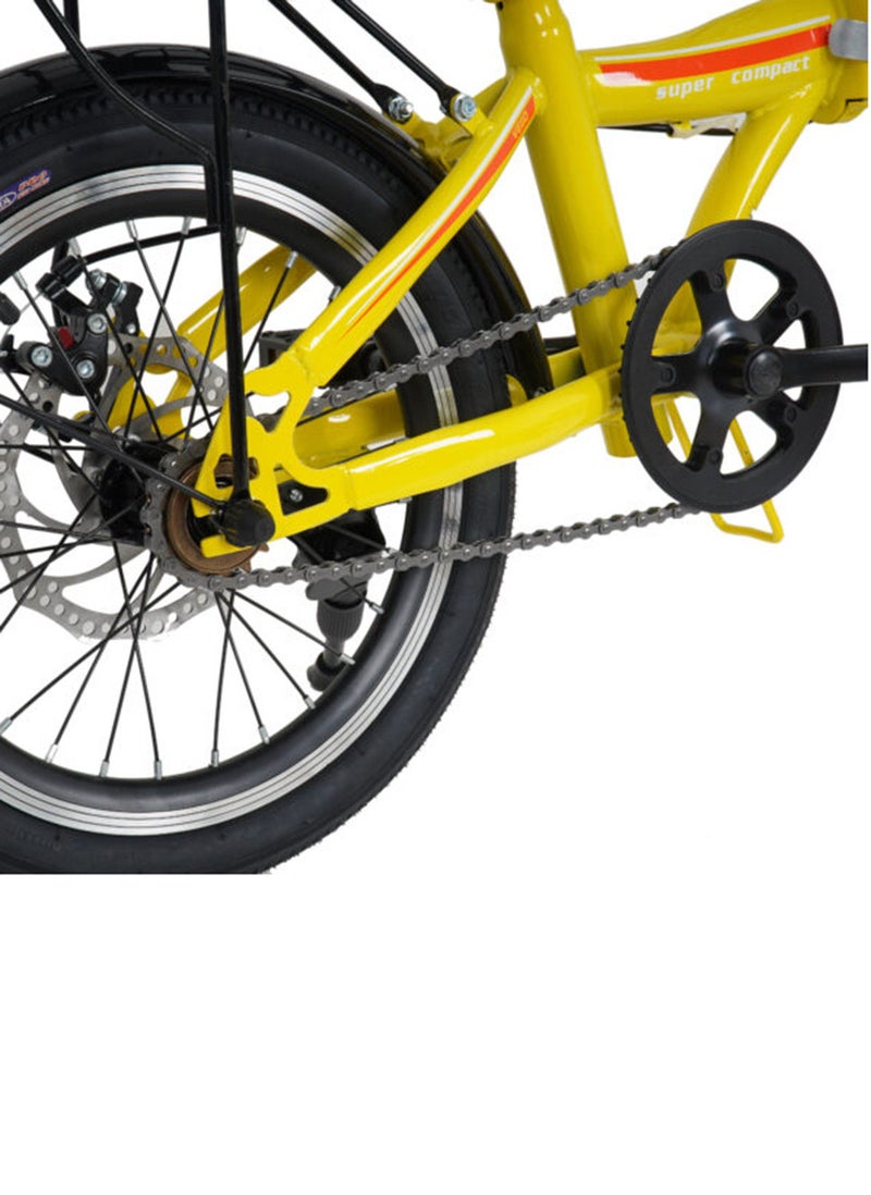 Vego Fold 16 Inch Single Speed Folding Bike - Yellow