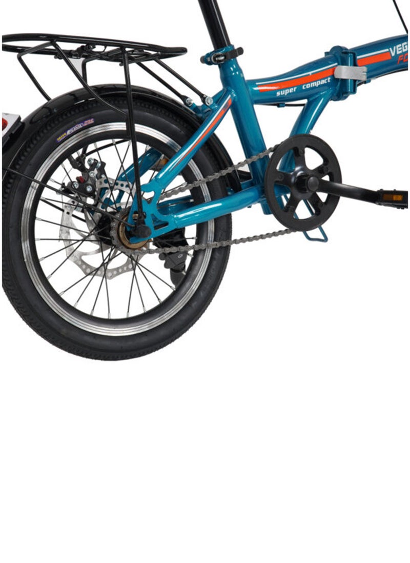 Vego Fold 16 Inch Single Speed Folding Bike - Blue