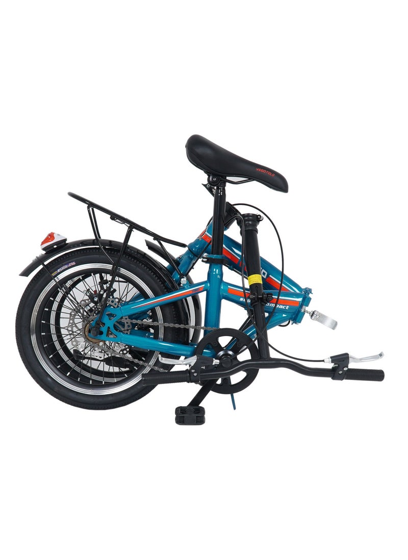 Vego Fold 16 Inch Single Speed Folding Bike - Blue