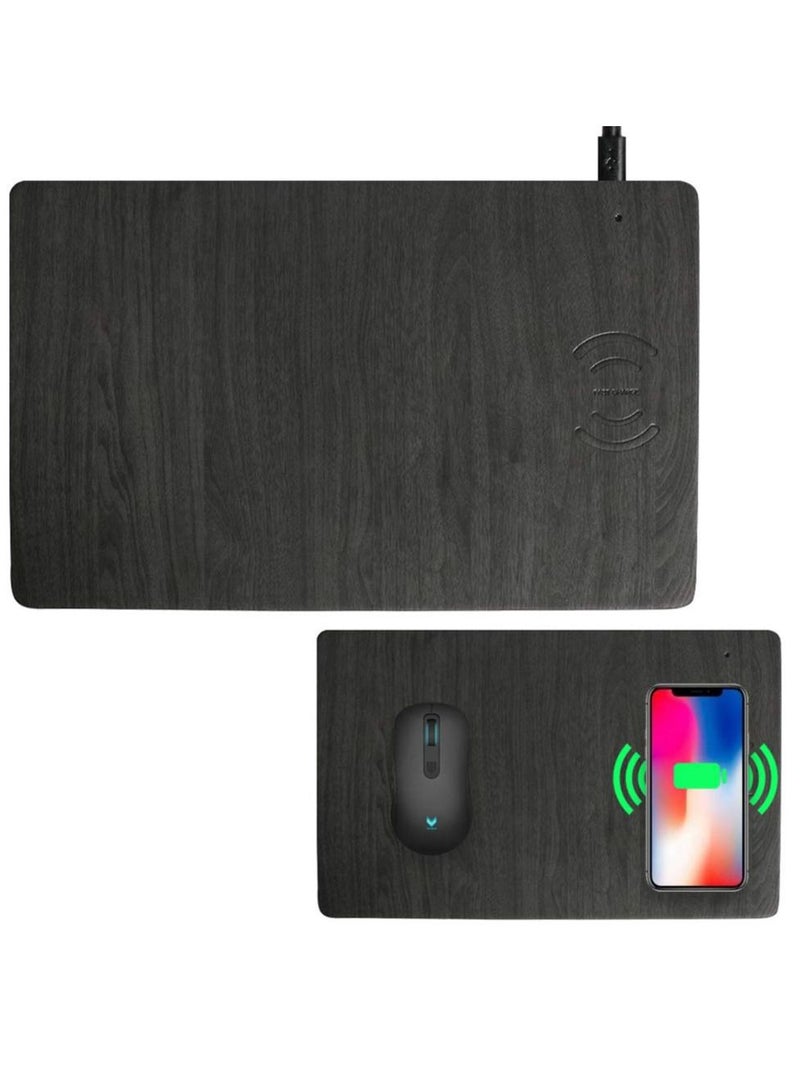 Mouse Pad, Fast Wireless Charger, Qi Certified Case-Friendly 10W Fast Wireless Charging Mouse Mat Compatible for 12, 12Pro, 11 Pro, XR, X, 8, Galaxy S10/S9/S8, Note (7.5W/10) (Grey)
