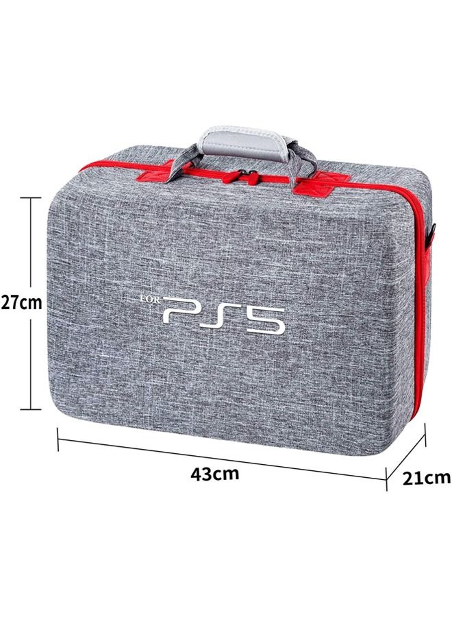 Carrying Case for PS5 EVA Travel Case Bag Compatible Playstation 5 Console Digital Edition Adjustable Handle Bag for PS5 with Strap Grey